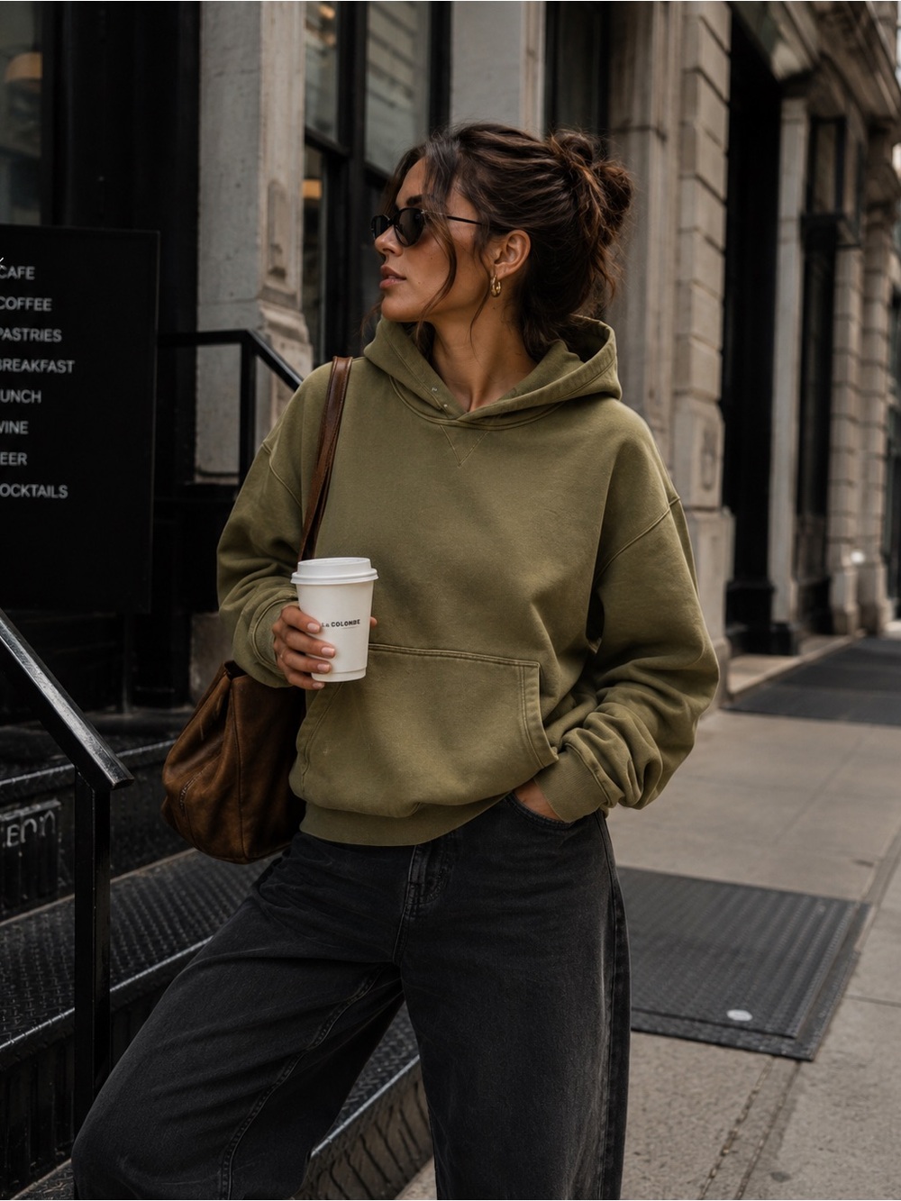 Richer Poorer Oversized Fleece Hoodie Olive Green XS